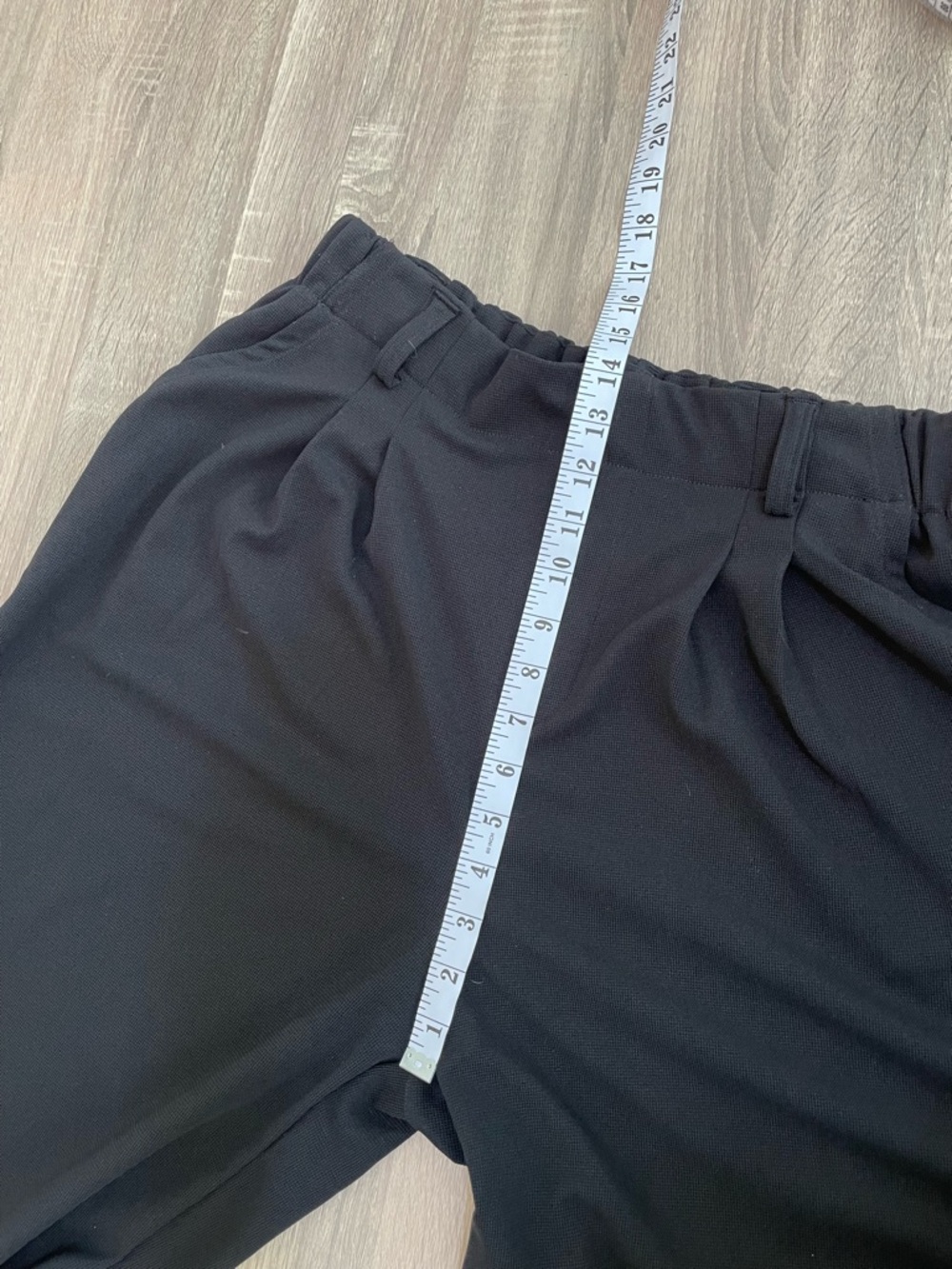 HALARA Black Waffle-knit Wide Leg Pleated Lounge Pants - Picture 7 of 10